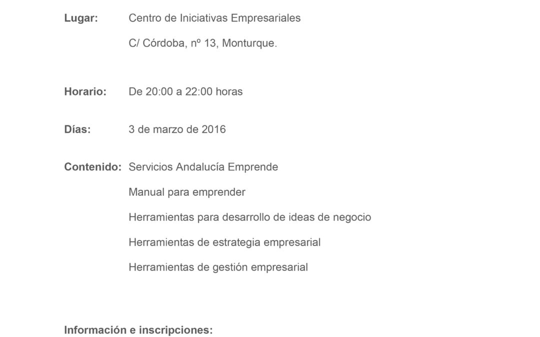 Jornada "Herramienta de gestión de la Web de Andalucía Emprende para empresarios y emprendedores" 1