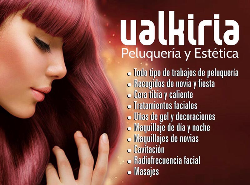Cartel de la peluquería Valkiria