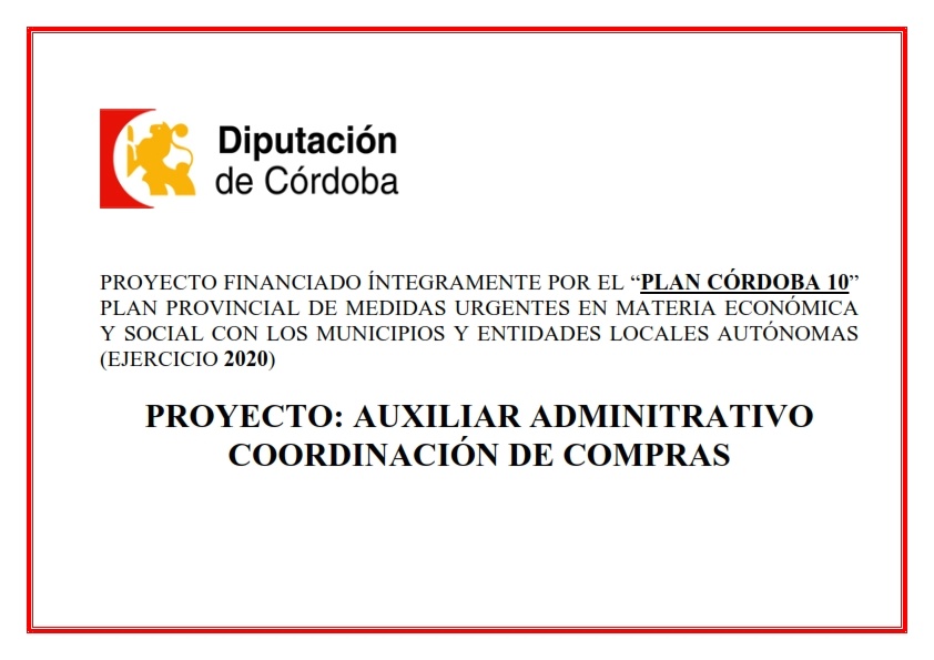 AUXILIAR ADMINISTRATIVO COORDINACIÓN DE COMPRAS 2020