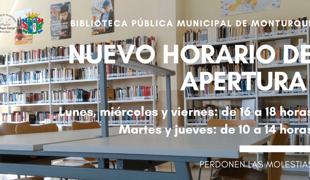 Nuevo Horario Biblioteca Municipal 1